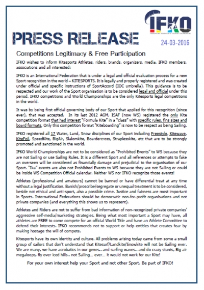 Competitions Legitimacy &amp; Free Participation 24-3-2017