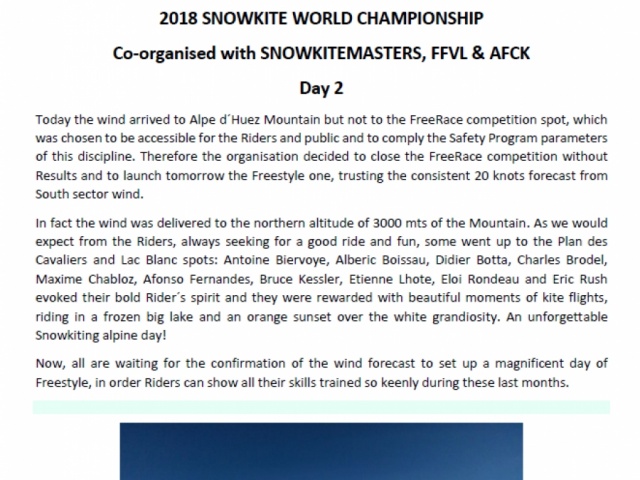 2018 SNOWKITE WORLD CHAMPIONSHIP Day2