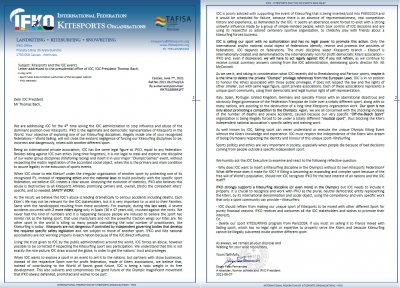 IFKO Letter to IOC 2021-07-06